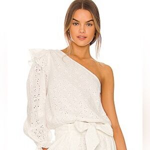NWT Cami NYC Revolve Ardana One-Shoulder Eyelet Top - Size L